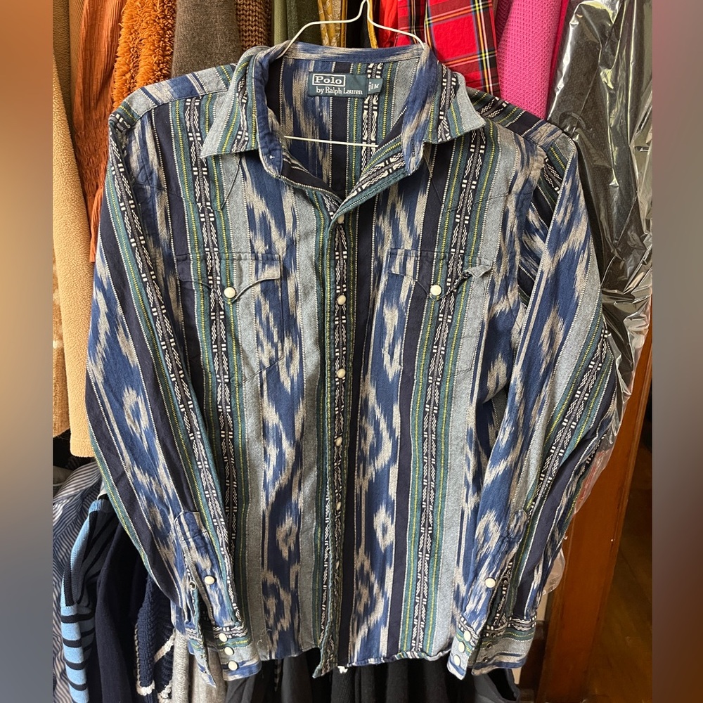 Ralph Lauren POLO Men’s Western Ikat Pearl Snap